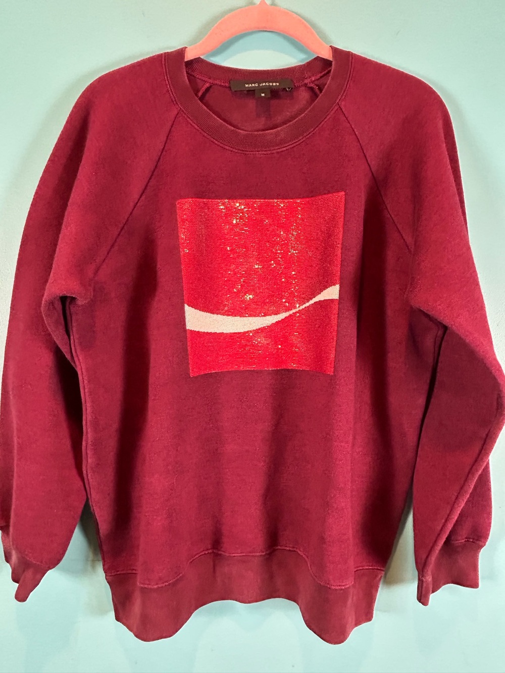 Marc Jacobs Cashmere Blend Sweatshirt Sequined Coke Coca Cola Logo Pop Art